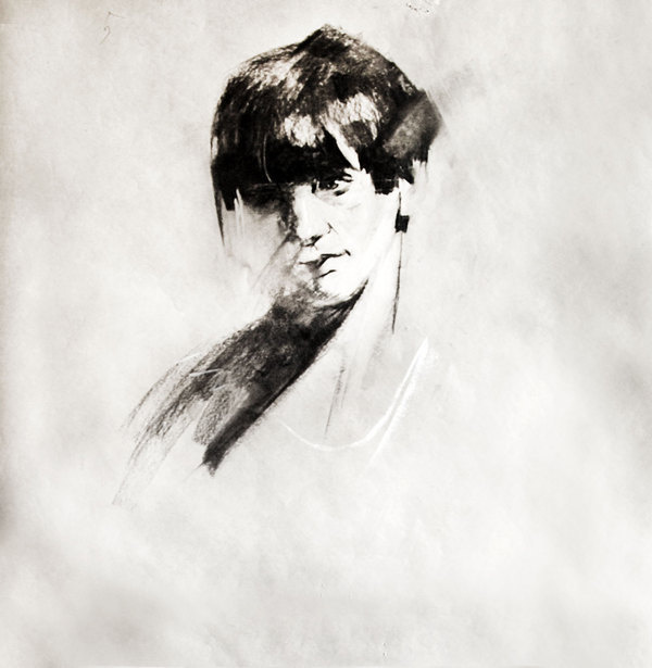 charcoal drawing on drawing served #portrait #drawing