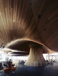 CJWHO ™ (National Assembly for Wales by Richard Rogers ...) #design #architecture #wood #construction #wales