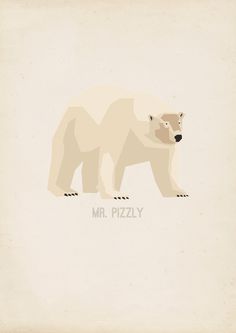 Mr Pizzly - Hadrien Degay Delpeuch #pizzly #vector #print #paper #illustration #gif #poster #bear #animal