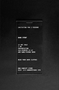 OHM invitation #branding #packaging #black #glass #wood #minimal #fashion #dark