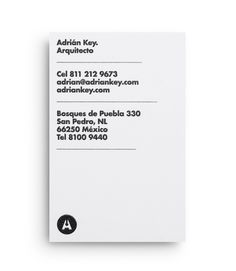 Duplex business card with thermographic ink and silver foil detail designed by Face Creative for MX architecture firm and architect Adrián