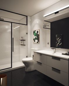 Basic Bathroom Gets a Graphic, Modern Renovation - Design Milk