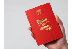 The Rules for the Conduct of Life Booklet - FPO: For Print Only #rule #booklet #design