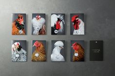 Mama Shelter chicken keycard holders #shelter #france #mama #holders #portrait #french #chicken #hotel #keycard