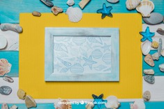 Summer beach concept with frame Free Psd. See more inspiration related to Frame, Mockup, Summer, Beach, Sea, Sun, Photo frame, Photo, Stars, Holiday, Mock up, Decorative, Vacation, Summer beach, Marine, Up, Season, Concept, Stones, Composition, Mock, Summertime and Seasonal on Freepik.