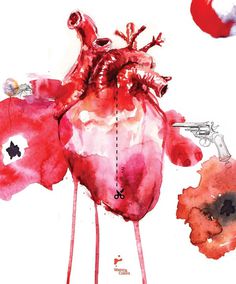 Heart #heart #valentines #red #gun #pantings #poppy