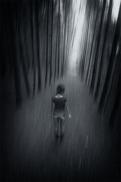 Never Alone #abstract #girl #woods #photography #art #bw #lost #fine