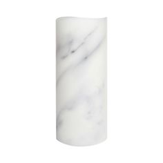 Carrara Marble Smooth Wax LED Flameless Pillar Candle, 8 cm x 20 cm