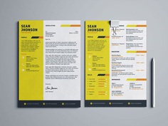 Free Resume and Cover Letter Template with Five Color Options