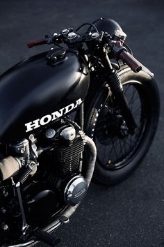 Black Honda cafe racer #motorbike #racer #cafe #honda #custom