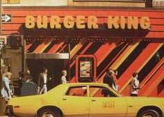 1970s NYC vintage BURGER KING Yellow Taxi Cab NEW YORK CITY 5th Avenue #taxi