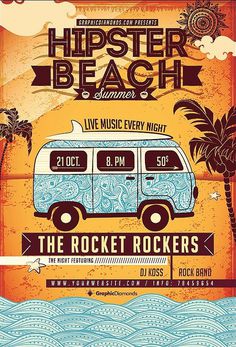 Hipster Beach Summer Flyer
