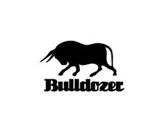 Bulldozer #strong #domestic #white #bulldozer #black #brand #elegant #horns #farm #attack #logo #bull #animal