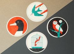 Letterpress Coasters by Ryan Todd | New Found Original #illustration #letterpress #animals
