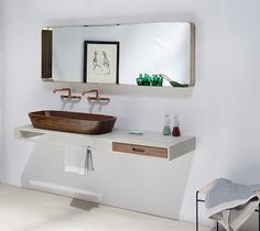 Delicate bath supplies made from aromatic walnut - www.homeworlddesign. com (2) #furniture #walnut #bathroom
