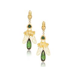 PEACOCK CHANDELIERS #designer #earrings #solid #jewelry #lux #gold #fashion #luxury