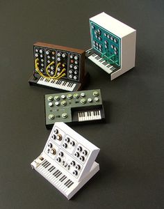 Pocket Synths #miniatures #synth #craft #art #paper