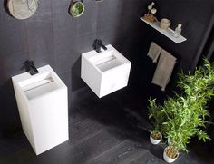 Modern Bathroom Decor with Live Plants - #bath, #interior, #decor, #plants, #greenery