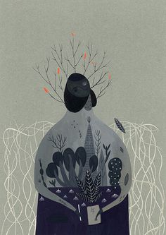 Inca Pan via grainedit.com #illustration #trees #branches