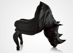 Frighteningly Realistic Animal Chairs by Maximo Riera | Bored Panda #beast #rhino #black #furniture #combination #animal