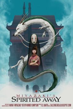 A Series Of Posters That Reimagine Ghibli Movies As Hollywood Films DesignTAXI.com #spirited #miyazaki #animation #dragon #bath #house #ghibli #illustration #cinema #poster #film #away #sen