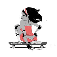 Cruising girl by joslin on deviantART #skateboarding #girl