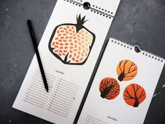 il_fullxfull.511307586_anns #calendar #letterpress #vegetables #veggies #illustration
