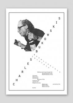 J.Arss #white #design #graphic #black #bukowski #poster #and