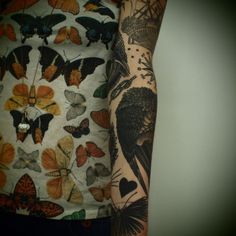 gin 'n' bird #butterfly #illustration #ink #tattoo