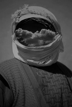 Pale Grain #cloud #oriental #print #headscarf #manipulation #face #orient