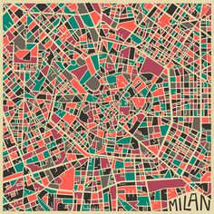 Milan Art Print #abstract #obsessed #design #milan #maps