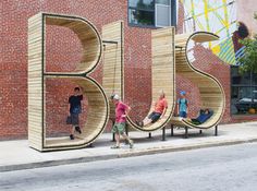 BUS stop in Baltimore - three huge letters - www.homeworlddesign. com (8) #bus #urban #design #station
