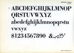 This Bodoni Bold was designed by M. F. Benton and released ca. 1910. #typography