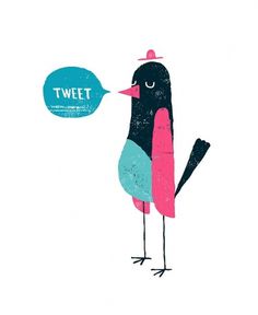 Hello : Ben Javens #bird #illustration #twitter #javens #tweet #ben