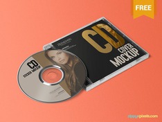 Free CD Jewel Case and Label Mockup