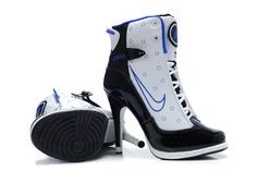 Nike Air Jordan 13 High Heels Shoes in White - Black/Blue Colors Womens #heels