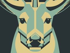 Dribbble - Mystery Project 3 by DKNG #deer #screenprint #geometric #poster #blue
