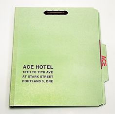 The Official Manufacturing Company / Work / Ace Hotel / Press Kit #ace #hotel #portland #folder