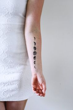 Moon phase temporary tattoo