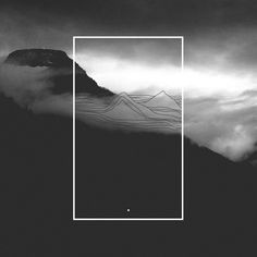 this is your mind. #black and white #collage #lines #doodle #art #artwork #album art #mountains #vsco #clouds #nature #landscape #design #gr