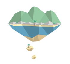 BBC Worldwide & Cannes Lions #Illustration by The Like Minded #polygonÂ #lowpoly #graphic #design #island #creative