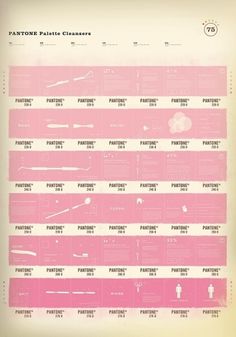 Pantone Palette Cleansers (STEP 100) on the Behance Network #pink #color #pantone #poster #chart