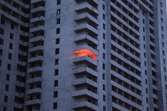 Photographs That Are Awesome / red light #apartment #light #red #building