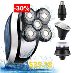 Fashion #Men #5-in-1 #Electric #Five-Headed #Beard #Shaver #5 #Floating #Head #Hair #Trimmer