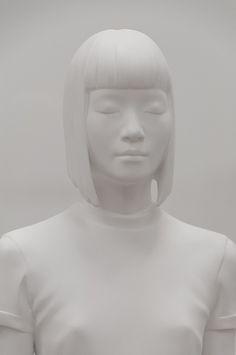 white on white model statue