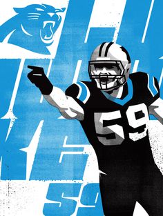 LUKE59 #Illustration by Matt Stevens #Sports #NFL #Carolina #Panthers #American #Football