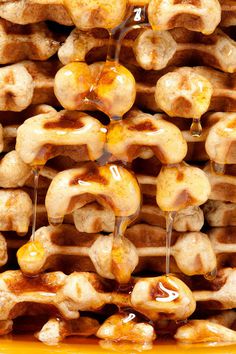 FOOD: Coffee Waffles on Behance #sticky #breakfast #syrup #waffle #yellow #food #brown #gold