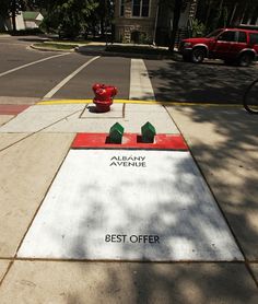 New Street Artist 'Bored' Turns Chicago Sidewalks into an Alternative Monopoly Game | Colossal #monopoly #chicago #art #street