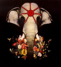 Hi-Fructose Teams Up with the Virginia MOCA for "Turn the Page: The First Ten Years of Hi-Fructose" | Hi-Fructose Magazine #beast #india #design #elephant #flowers #illustration #nature #massive #painting #art #animal #decoration #beauty