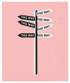 Deciding what to do. Illustration commission by Oxford University for their guide to careers 2012. #pink #illustration #sign